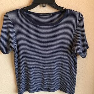 Brandy Melville Blue and White Striped Top